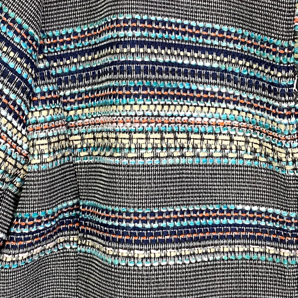 HALOGEN RAW EDGE Tweed Jacket Blue Navy Fringe - Picture 2 of 10